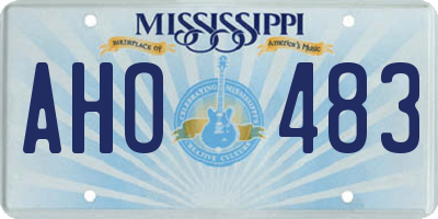 MS license plate AHO483