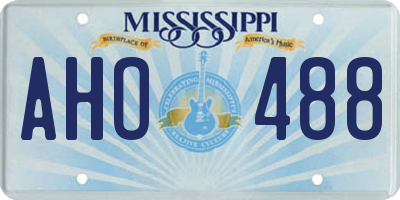 MS license plate AHO488