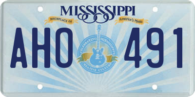 MS license plate AHO491