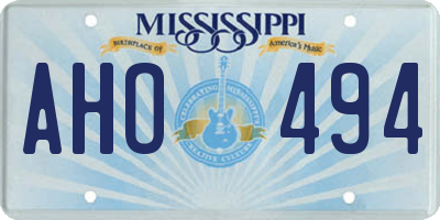 MS license plate AHO494