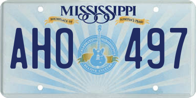 MS license plate AHO497
