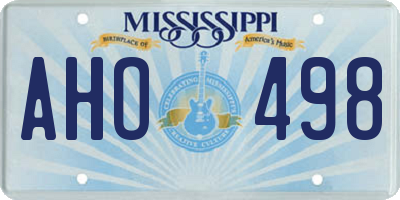 MS license plate AHO498