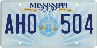MS license plate AHO504