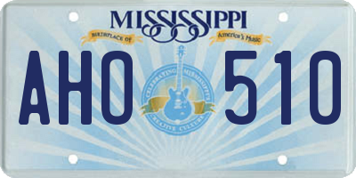 MS license plate AHO510