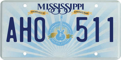 MS license plate AHO511