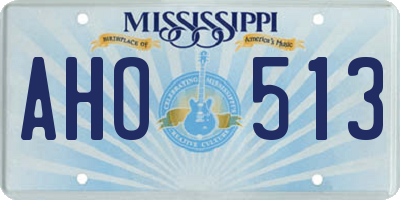 MS license plate AHO513