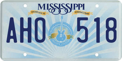 MS license plate AHO518