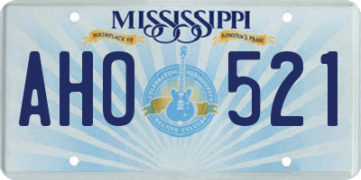 MS license plate AHO521