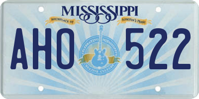 MS license plate AHO522