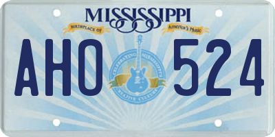 MS license plate AHO524