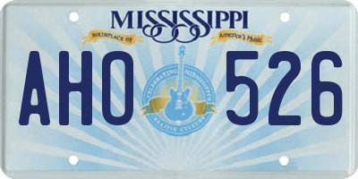 MS license plate AHO526