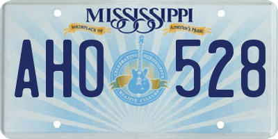 MS license plate AHO528