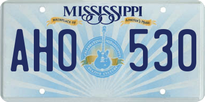 MS license plate AHO530