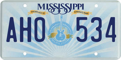 MS license plate AHO534