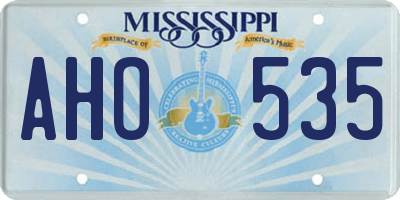 MS license plate AHO535