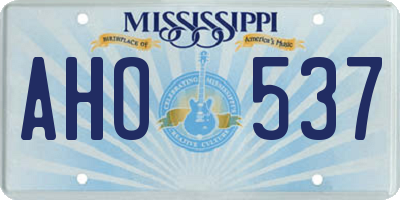 MS license plate AHO537