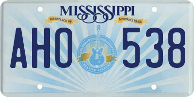 MS license plate AHO538