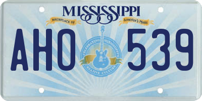 MS license plate AHO539