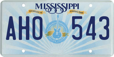 MS license plate AHO543