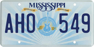MS license plate AHO549