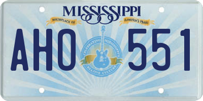 MS license plate AHO551