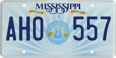MS license plate AHO557