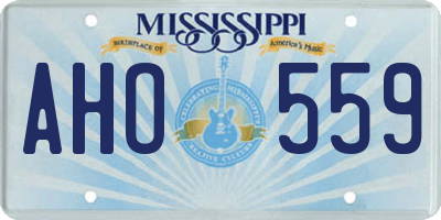 MS license plate AHO559
