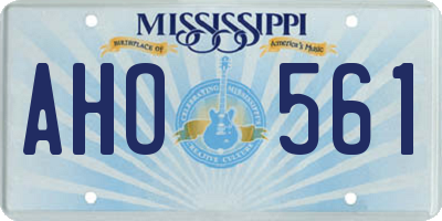 MS license plate AHO561
