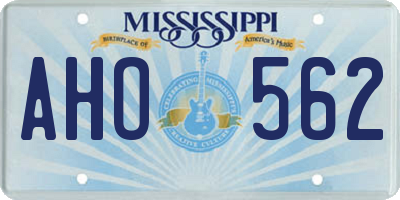 MS license plate AHO562