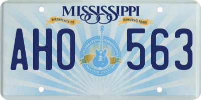 MS license plate AHO563