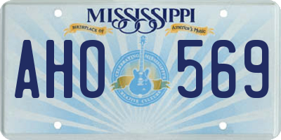MS license plate AHO569