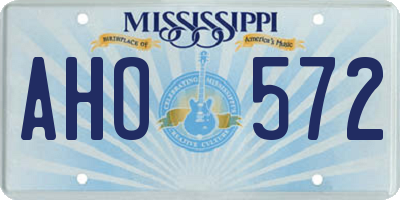 MS license plate AHO572