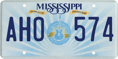 MS license plate AHO574