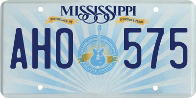 MS license plate AHO575