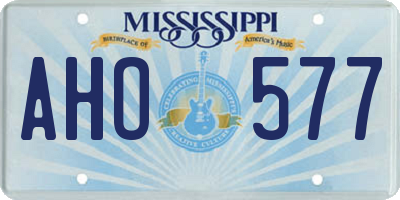 MS license plate AHO577
