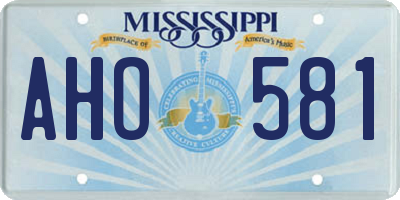 MS license plate AHO581