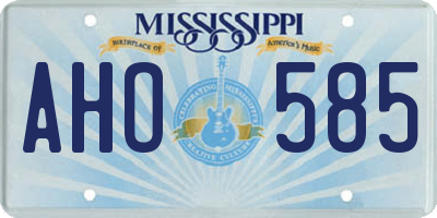 MS license plate AHO585