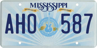 MS license plate AHO587