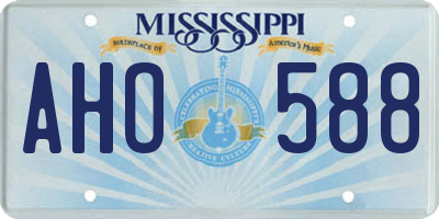 MS license plate AHO588