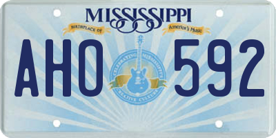 MS license plate AHO592