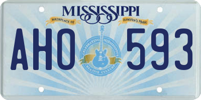 MS license plate AHO593