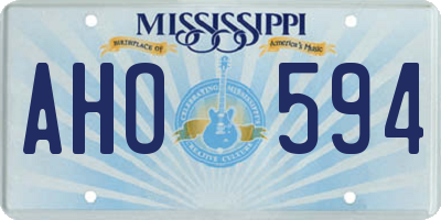 MS license plate AHO594