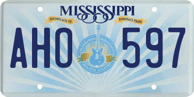 MS license plate AHO597