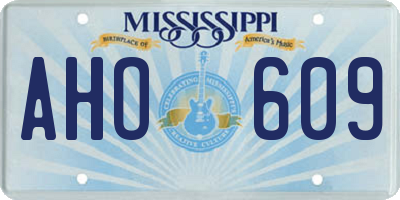 MS license plate AHO609