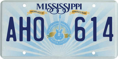 MS license plate AHO614