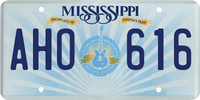 MS license plate AHO616