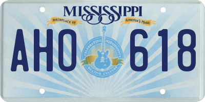 MS license plate AHO618