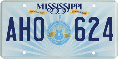 MS license plate AHO624