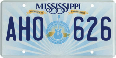 MS license plate AHO626