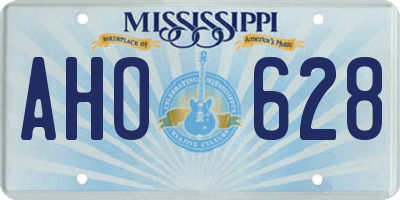 MS license plate AHO628